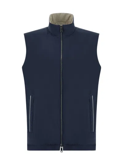 Paul & Shark Typhoon Platinum Reversible Vest In Blue
