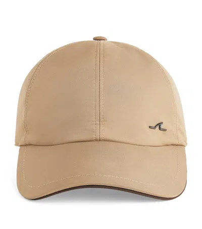 Paul & Shark Typhoon Platinum Sharkfin Baseball Cap In Brown