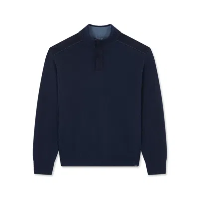 Paul & Shark Typhoon® Platinum Wool Cashmere Half Zip Sweater In Blue