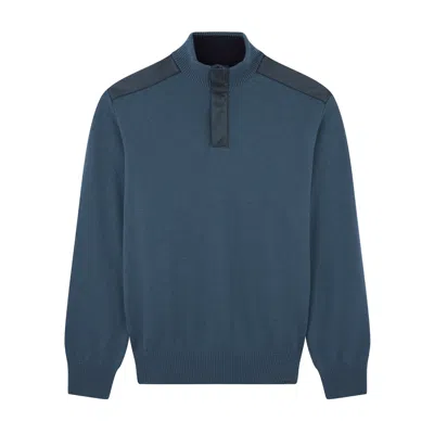 Paul & Shark Typhoon® Platinum Wool Cashmere Half Zip Sweater In Blue