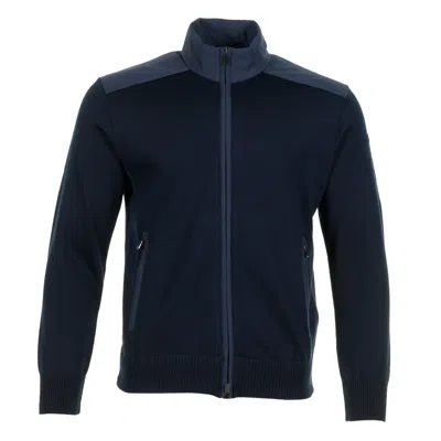 Paul & Shark Typhoon Re Stretch 4x4 Wool Full Zip Jumper Navy In Blue