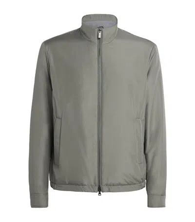 Paul & Shark Typhoon Silk Jacket In Gray