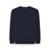 Paul & Shark Ultrafine Merino Wool Sweater With Shark Embroidery In Blue
