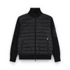 Paul & Shark Ultralight Hybrid Zip-up Sweater In Tech Wool In Black