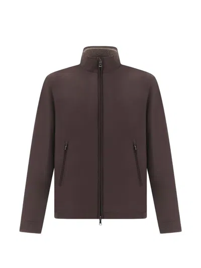 Paul & Shark Ultralight Microfiber Blouson Jacket In Brown