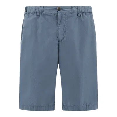 Paul & Shark Ultralight Poplin Cotton Bermuda With Drawstring In Blue