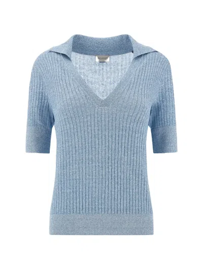 Paul & Shark Urukai Ribbed-knit T-shirt In Blue