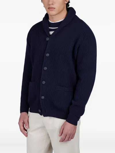 Paul & Shark V-neck Cardigan In Blue