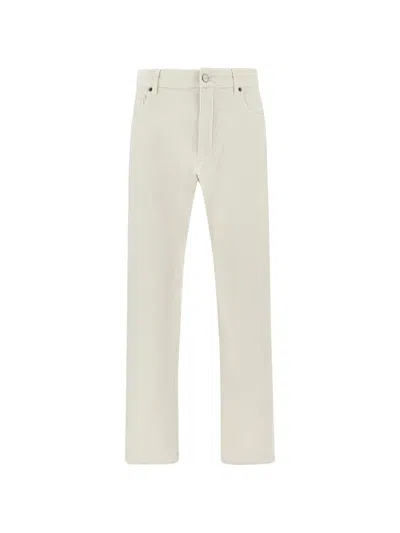 Paul & Shark Varese Cotton Straight-leg Trousers In White