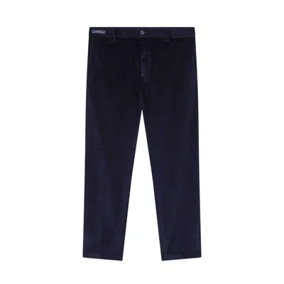 Paul & Shark Velvet Chino Trousers In Blue