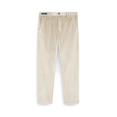 Paul & Shark Velvet Chino Trousers In Neutral