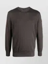 Paul & Shark Virgin Wool Crew Neck Sweater With Ribbed Cuffs In Brown