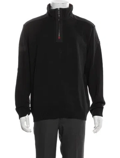 Pre-owned Paul & Shark Virgin Wool Mock Neck Pullover In Black