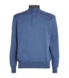 Paul & Shark Virgin Wool Quarter-zip Sweater In Blue