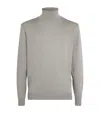 Paul & Shark Virgin Wool-silk Roll-neck Sweater In Gray