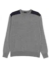 Paul & Shark Wool Crewneck Sweater Contrast Panels In Gray