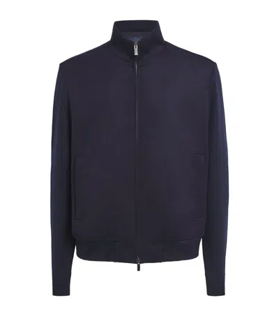 Paul & Shark Virgin Wool-cashmere Hybrid Jacket In Blue