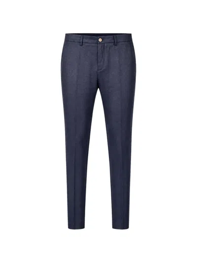 Paul & Shark Virgin-wool Tailored Trousers In Blue