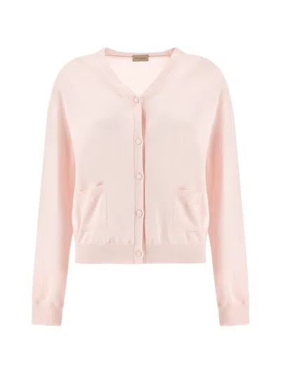 Paul & Shark V-neck Patch-pocket Cardigan In Pink
