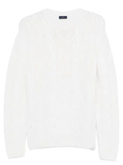 PAUL & SHARK MEN WHITE CREWNECK KNIT SWEATER, M LUXURY SWEATERS & KNITWEAR FOR MEN DARVEYS