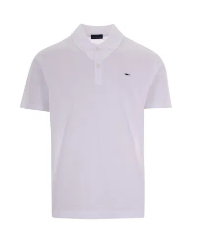 Paul & Shark White Solid Short Sleeves Polo