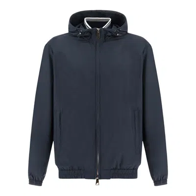 Paul & Shark Windbreaker In Microfibra In Blue