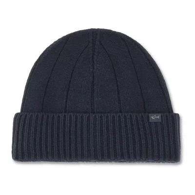 Paul & Shark Wool And Cashmere Beanie In Blue