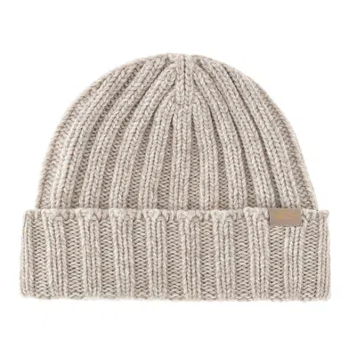 Paul & Shark Wool And Cashmere Beanie In Silver Cloud - Paloma
