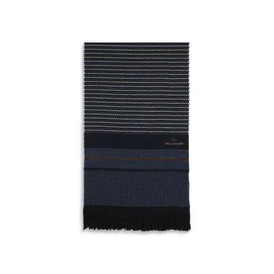 Paul & Shark Wool And Cashmere Scarf With Logo Embroidery In Brown