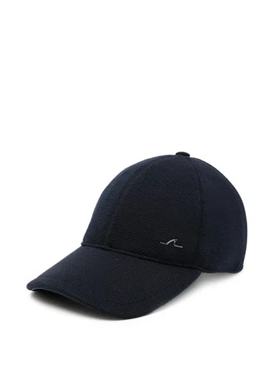 Paul & Shark Wool Baseball Cap With Metal Shark Fin In Black