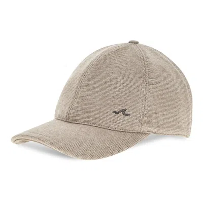 Paul & Shark Wool Baseball Cap With Metal Shark Fin In Cobblestone