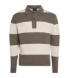 Paul & Shark Wool-blend Stripe Polo Shirt In Brown