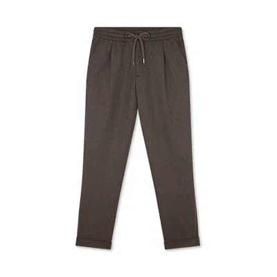 Paul & Shark Wool Blend Trousers With Pleats In Brown