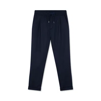Paul & Shark Wool Blend Trousers With Pleats In Blue
