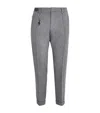 Paul & Shark Wool-cashmere Drawstring Chinos In Gray