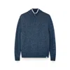 Paul & Shark High Collar Textured Knit Sweater In Blue