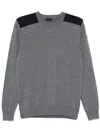 Paul & Shark Wool Crewneck Sweater Contrast Panels In Gray