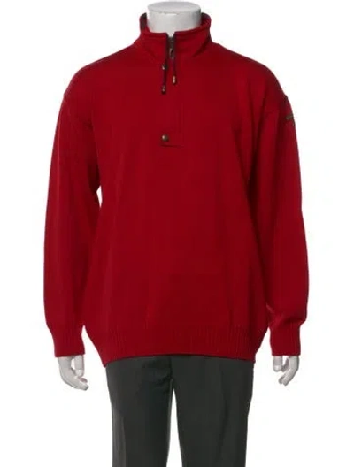 Pre-owned Paul & Shark Wool Mock Neck Pullover In Red