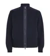 Paul & Shark Wool Panelled Ribbed Zipped Sweater In Blue