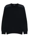 Paul & Shark Wool Shoulder-patch Jumper In Blue