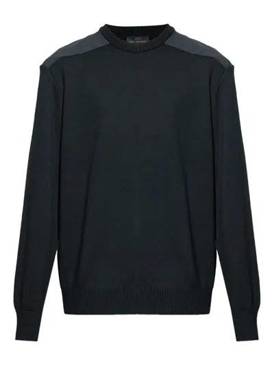 Paul & Shark Typhoon-inserts Wool Sweater In Black