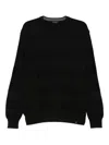 Paul & Shark Wool Striped Crew Neck Sweater In Black