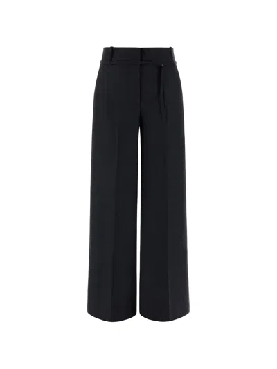 Paul & Shark Wool Twill Palazzo Pants In Black