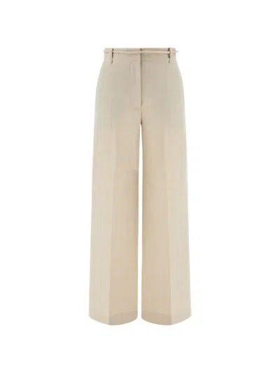 Paul & Shark Wool Twill Palazzo Pants In Nude