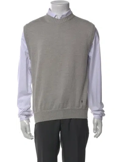 Pre-owned Paul & Shark Wool V-neck Sweater Vest In Gray