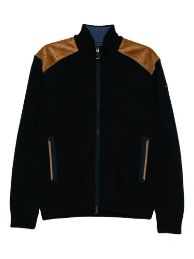 Paul & Shark Wool Zipped Cardigan In Multi