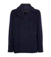 Paul & Shark Double-breasted Wool Peacoat With Structured Silhouette In Blue