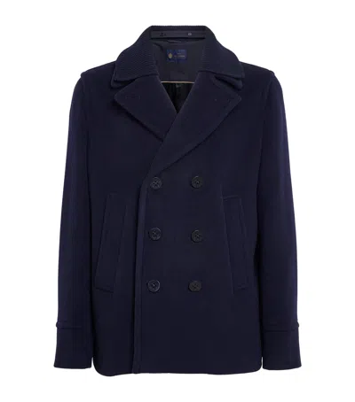 Paul & Shark Wool-blend Peacoat In Blue