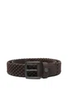 Paul & Shark Woven Leather Belt In Brown