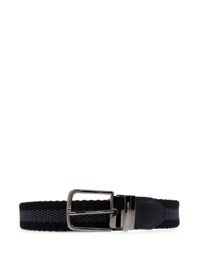 Paul & Shark Woven Logo-engraved Belt In Black